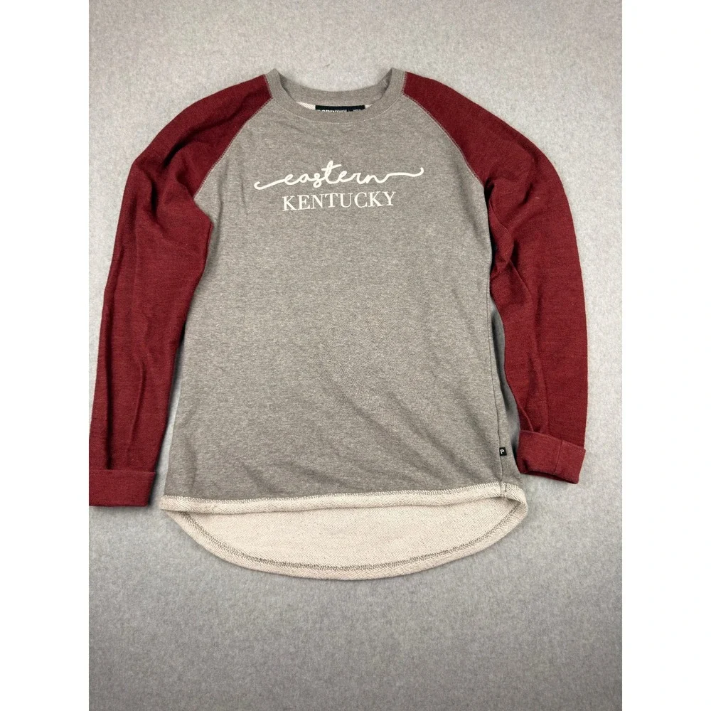 Pennant Sportswear Eastern Kentucky Raglan Sweatshirt Grey Maroon Medium